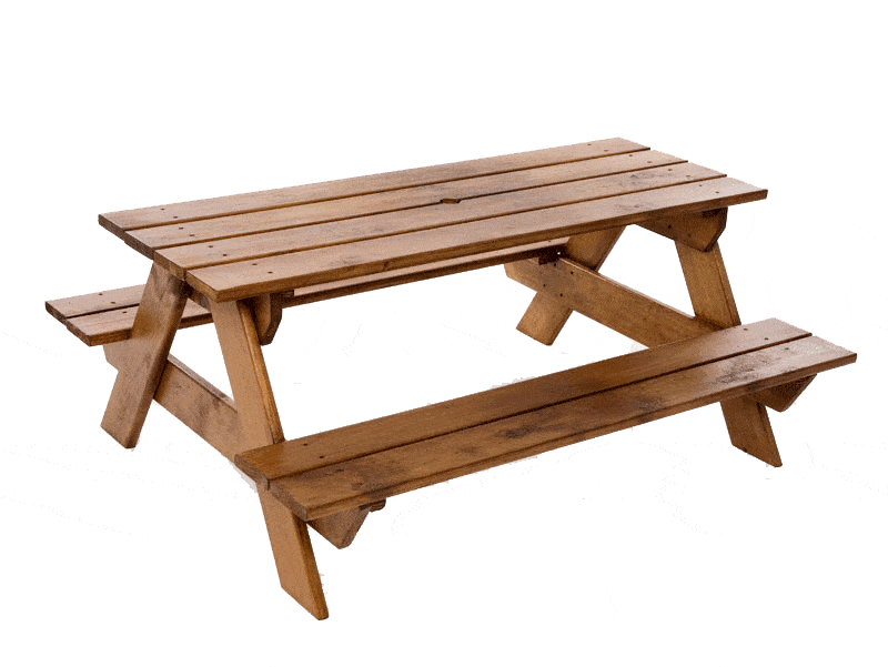 Children's wood picnic bench