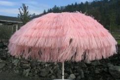 Kids pink raffia umbrella